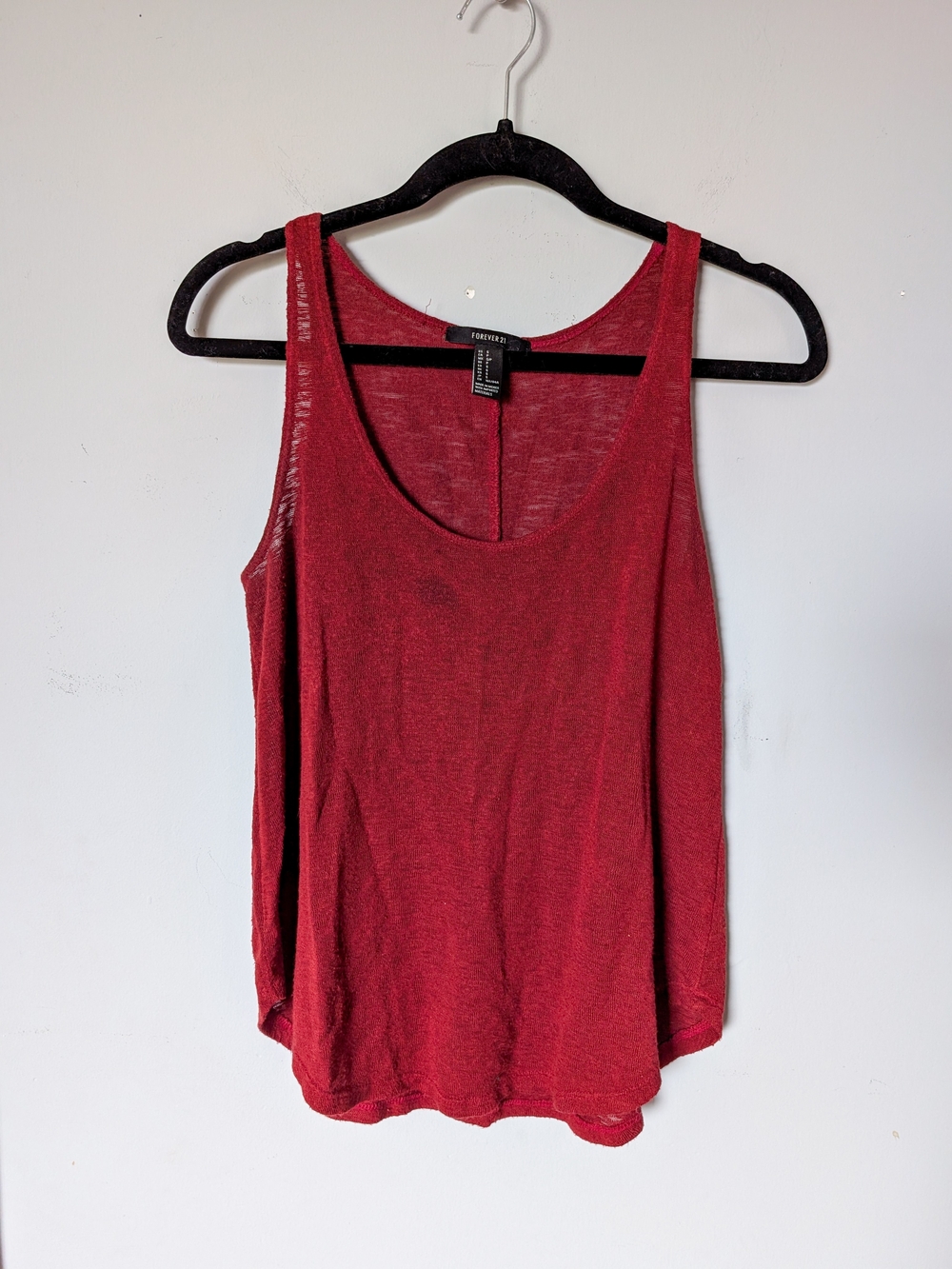 Forever 21 Women's Red Scoop Neck Tank Top
